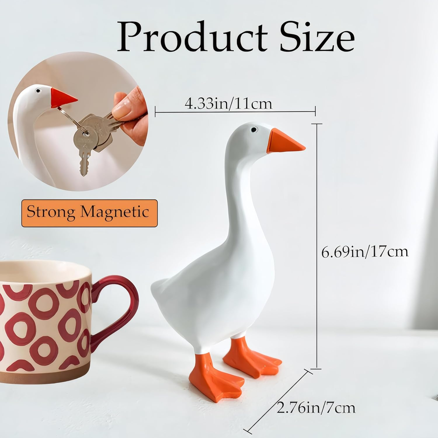 Magnetic Goose Key Holder Housewarming Gifts House Animals Statue Decoration Cute Office Desk Room Accessories image number 3