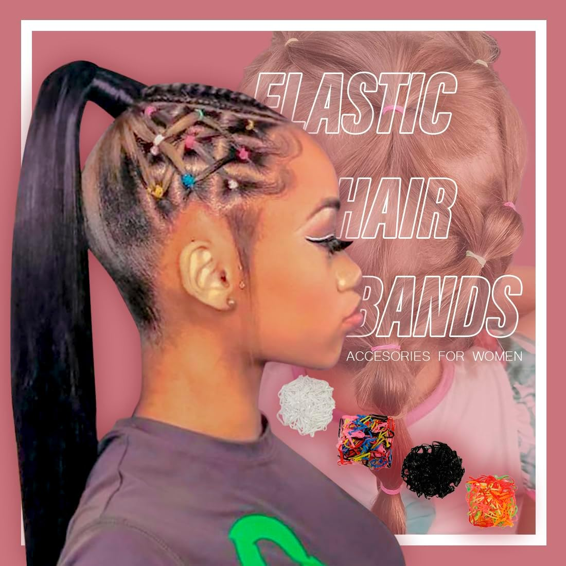 JYC CREATIVE Girls Hair Bobbles Scrunchies (Assorted, Pack of 70) image number 3