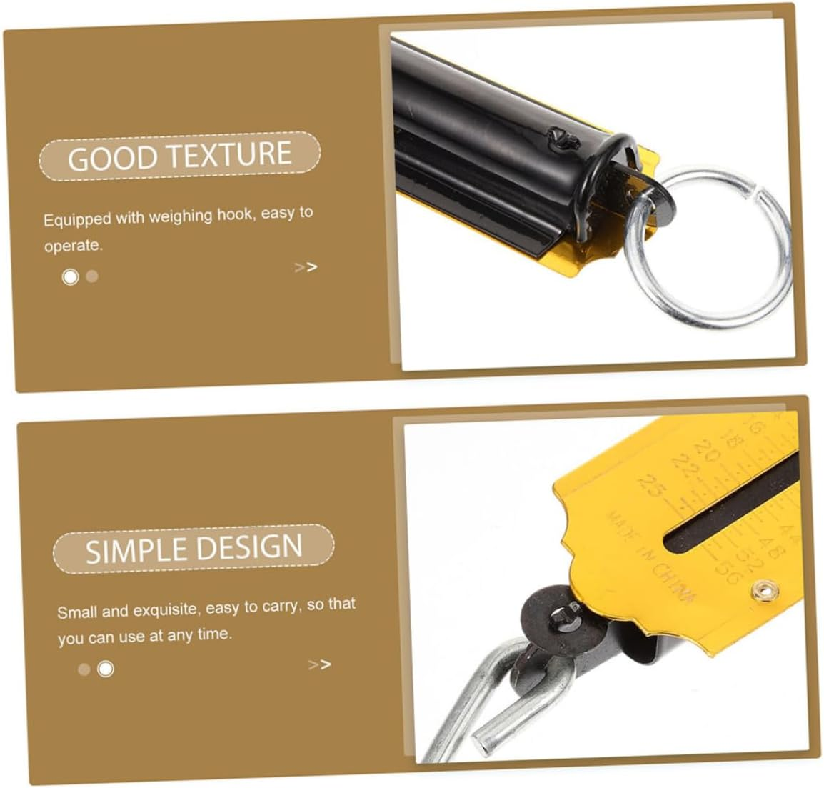 Mipcase 2Pcs Portable Mechanical Hanging Hook Scales 25Kg Vintage Vertical Spring Fish and Luggage Weighing Scale Large Handle for Outdoor Fishing and Travel image number 1