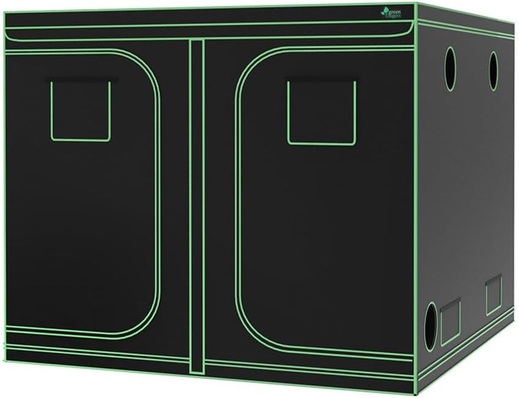 Green Fingers Grow Tent, 200 X 240 X 200Cm Hydroponics Growing System Indoor Greenhouse Hydroponic Indoor Plant Kits, 600D Oxford Cloth Black Exterior and Steel Frame Highly Reflective Inside image number 1