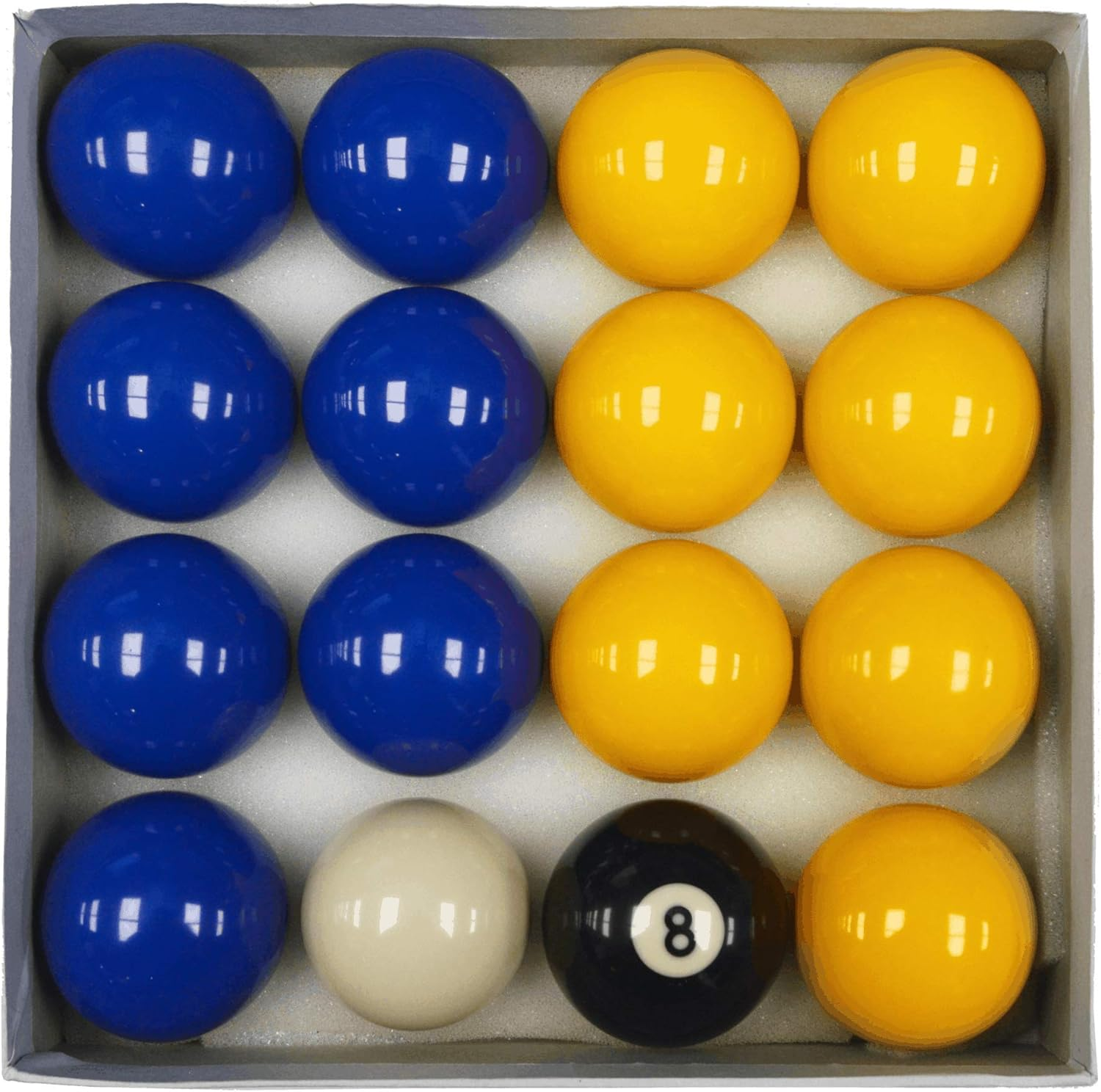 E-Service (Europe) Ltd Homegames Pool Table Balls BLUE and YELLOW 2"" UK Competition Set
