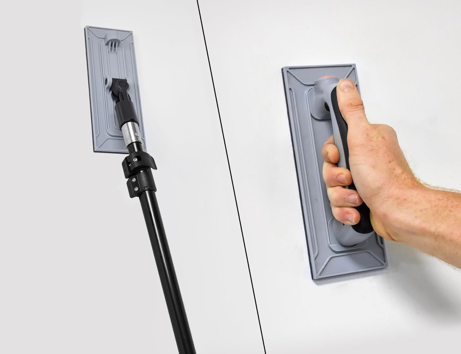 ROLLINGDOG Drywall Sander Set - 6Pcs Oxide Mesh Sandpaper(2Pcs Each 80,120,240 Grit) with Extension Pole,For Corner Wall Cleaning and Polishing - Rectangular Hand Sander image number 7