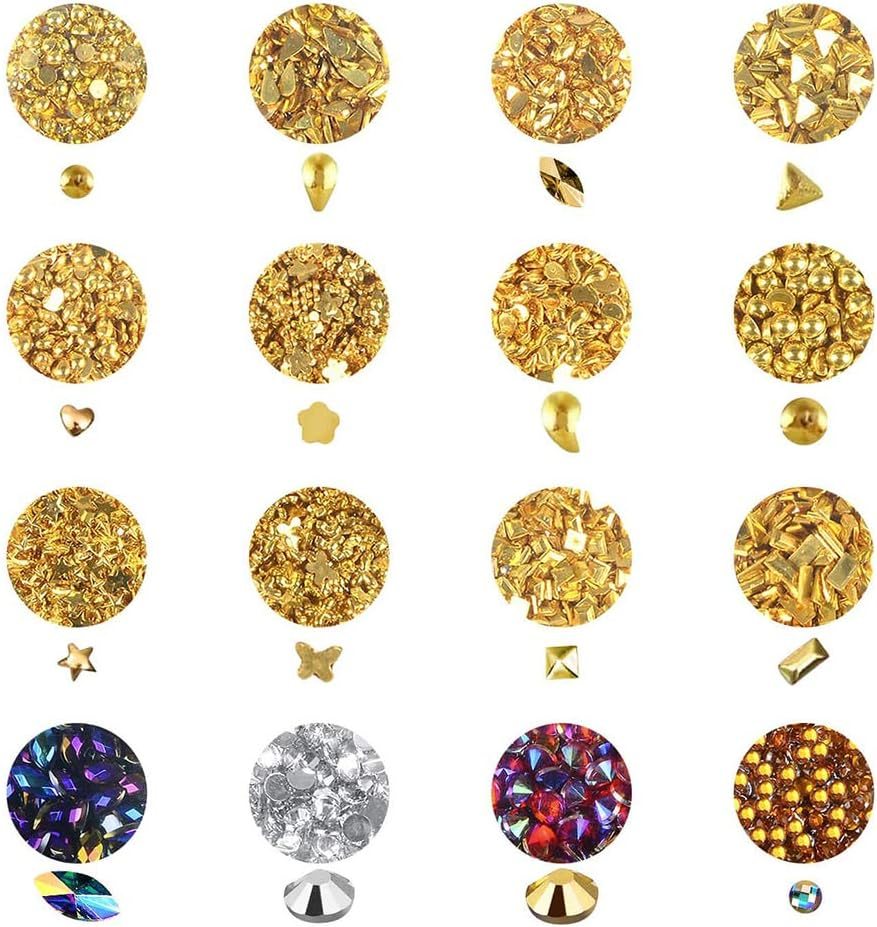 5 Boxes Rhinestones Nail Gems Crystal Art Nail Stone Design Kit Pickup Tools Nail Art DIY image number 3