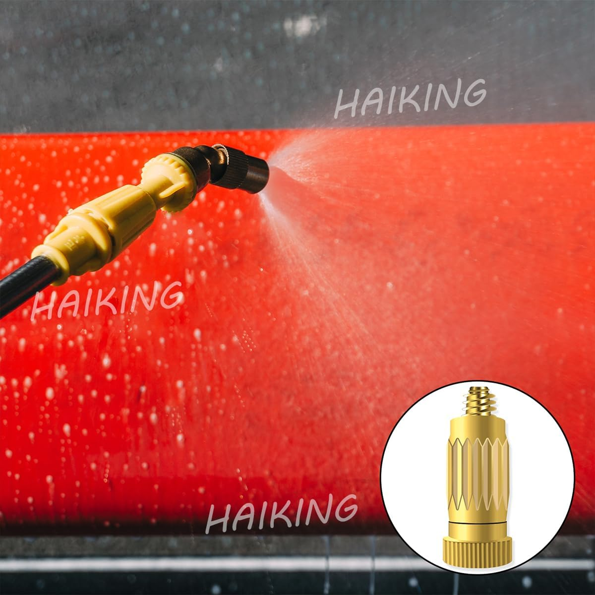HAIKING Misting Spray Nozzles, 6 PCS Brass Misting Nozzle for Outdoor Cooling System (0.15 Mm/0.0059 in Orifice) image number 2
