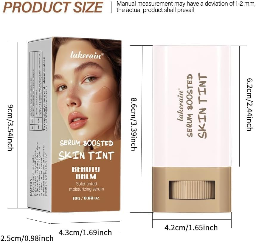 Foundation Stick Beauty Balm Serum Boosted Skin Tint, Serum Boosted Skin Tint Balm, Solid Tinted Moisturizing Serum Contour Stick,Longwear Contour Stick for Dewy, Natural Finish(#03) image number 5