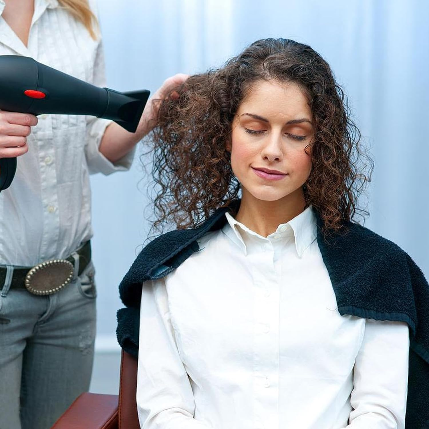 2PCS Black Nylon Hair Dryer Diffuser Nozzle,Replacement Narrow Concentrator,Replacement Blow Flat Drying Nozzle,Blow Attachment Suitable for Salon and Home Use,Not Universal Special for Diameter 4.5Cm image number 1