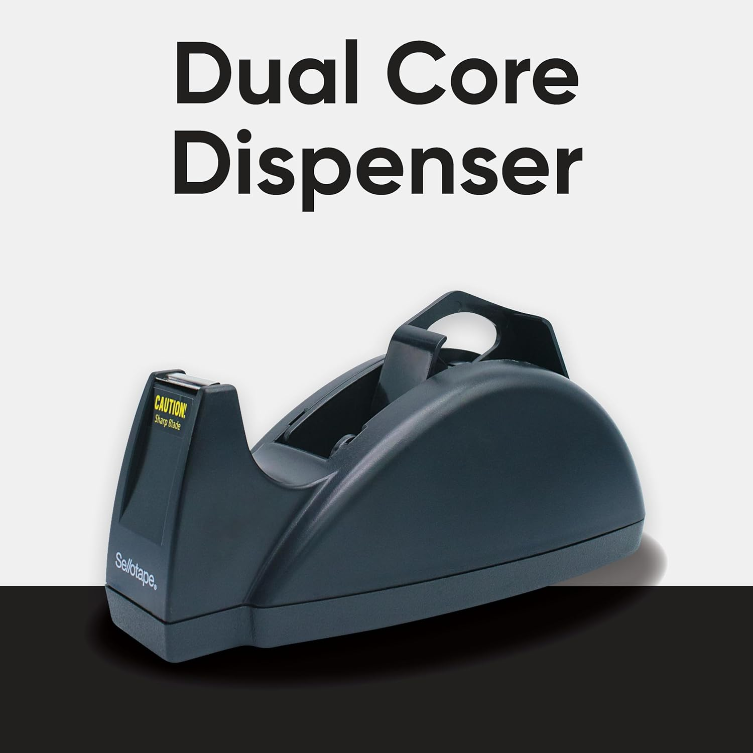 Sellotape Desktop Dispenser, Dual Core Compatibility for 3" and 1" Tapes, Stable Rubber Base to Prevent Slipping, Sturdy Design image number 2