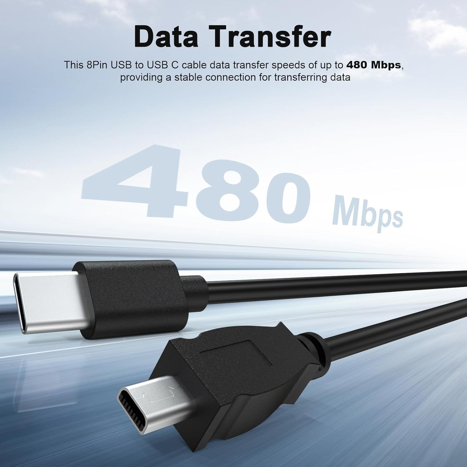 USB C to UC-E6 Photo Transfer Cable Cord for Nikon D7200 D7100 D5500 D5300 D5200 D5100 D3300 D3200, for Nikon Coolpix S Series S6600 S6300 Cameras for PC, Iphone 15, Android, Macbook with USB-C (1 FT) image number 1