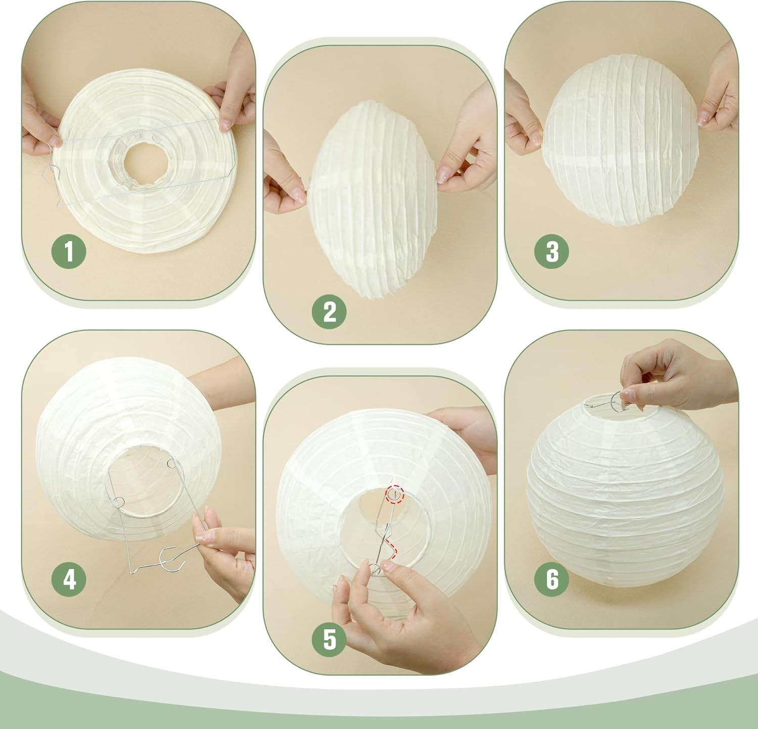 20Pcs Paper Lanterns Decorative, Hot Pink round Hanging Paper Lanterns Decorations for Rustic Party Bridal Shower Wedding Birthday Home Decor image number 2