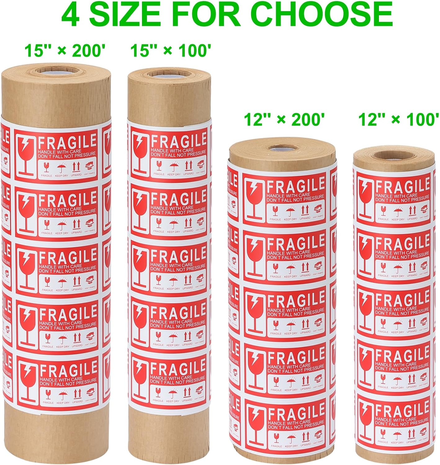 Honeycomb Packing Paper 12&rdquo; X 100&rsquo; Moving Suppliers Bubble Cushioning Wrap Paper Roll for Moving/Shipping/Packing with 80 Fragile Sticker Protective Eco Friendly & Recyclable image number 6