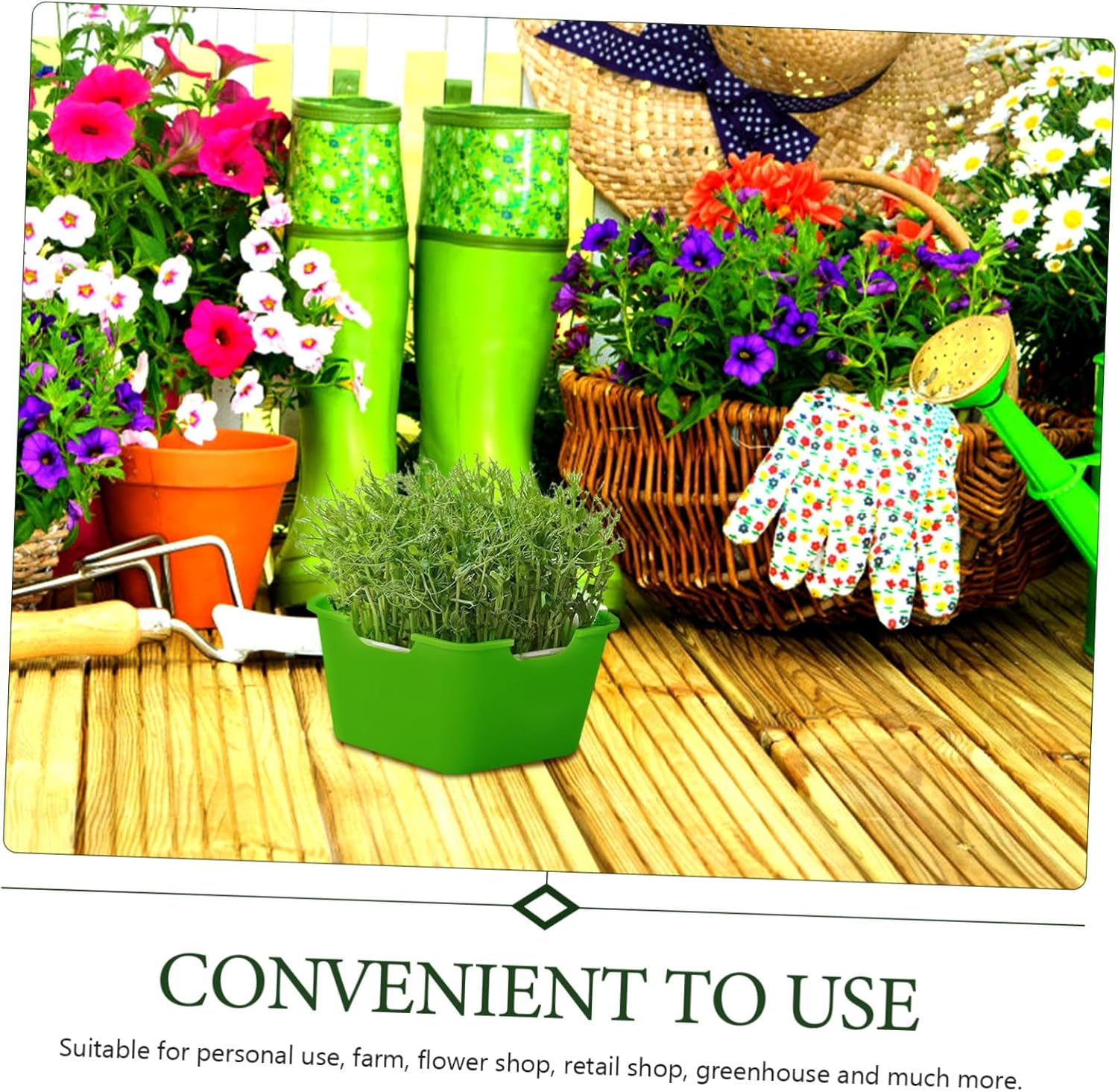 BUTIFULSIC 4Sets Thick Germination Tray for Seedlings Multi-Functional Nursery Supply for Greenhouse and Gardening and Compact Design for Starting image number 6