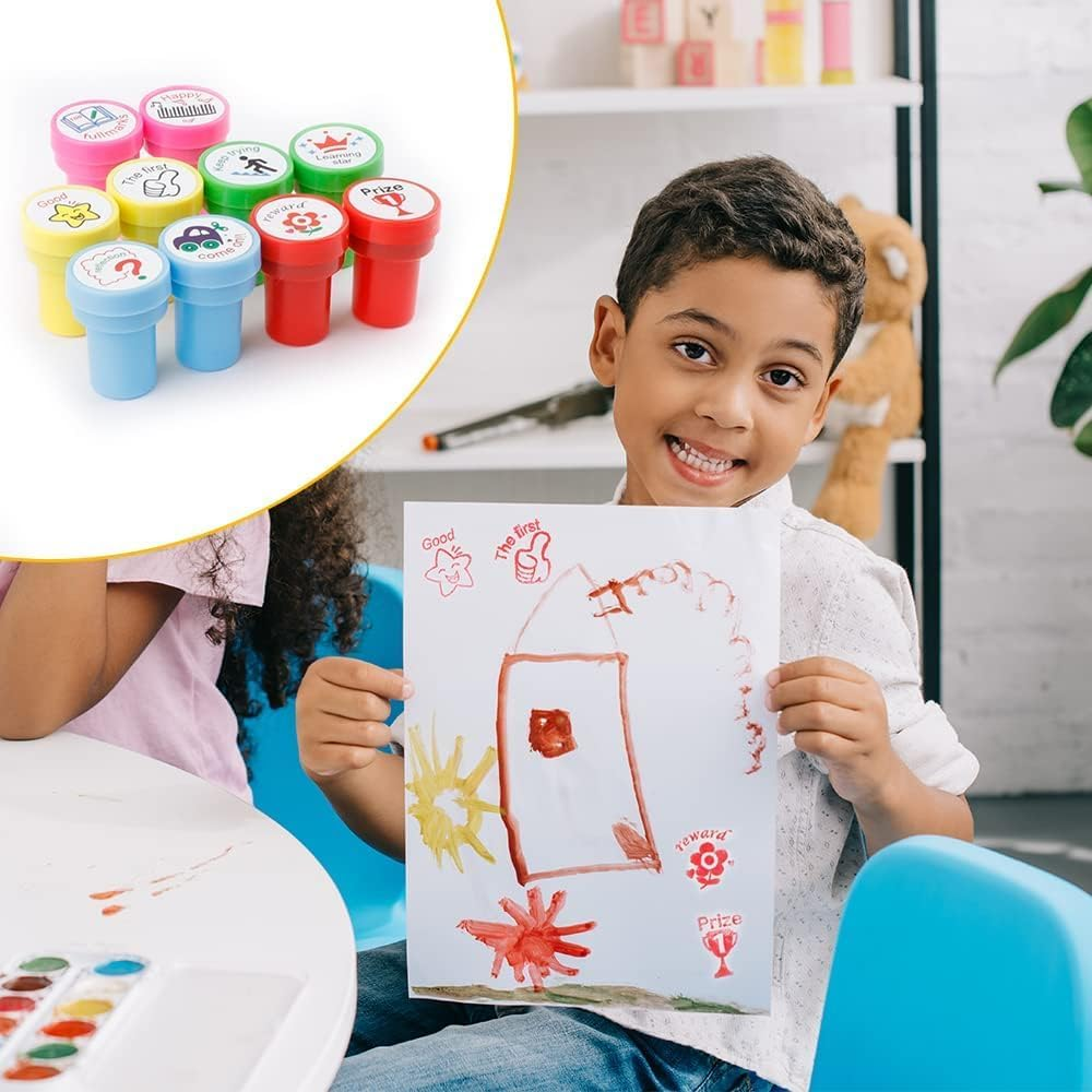 Slzhds Self-Inking Teacher Stamp Set, 18 Pcs Motivational Stamps for Grading & Encouragement, Fun Classroom Stamps for Teachers & Parents, Ideal for Kids Learning & Homework (18 Pcs) image number 4