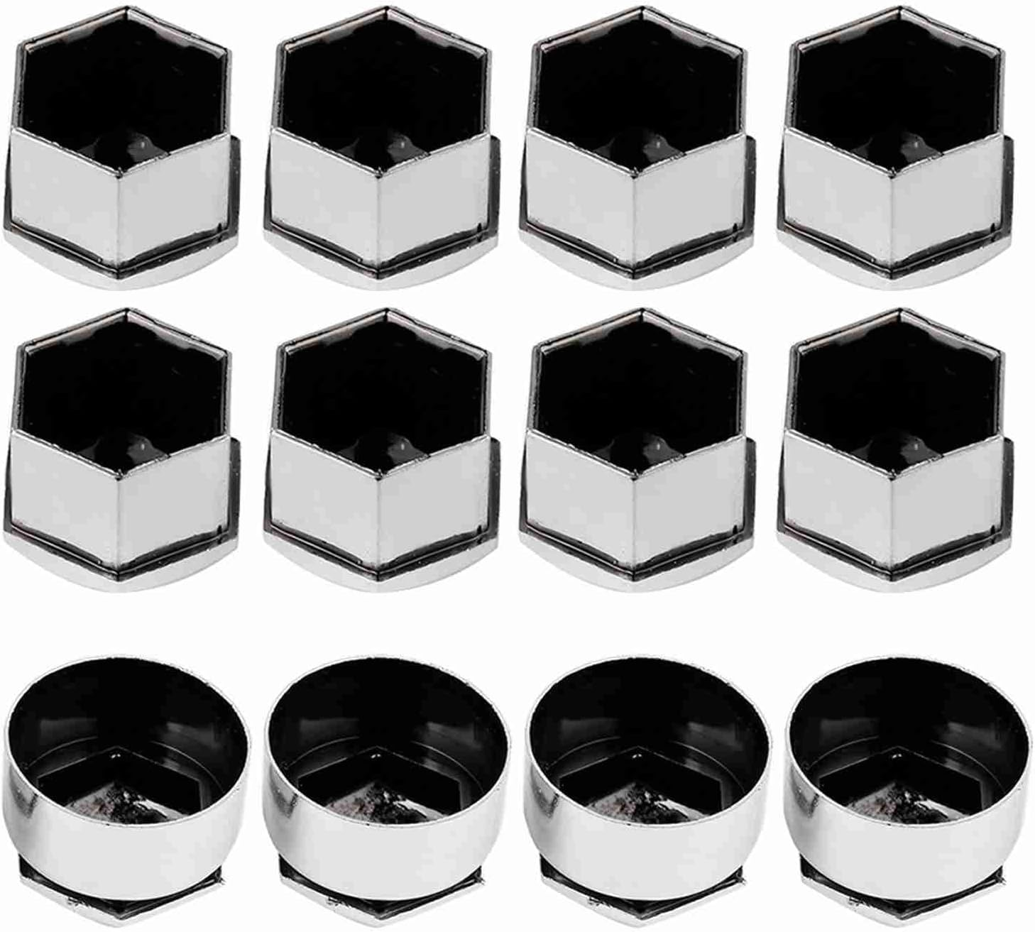 CYSFETENA Pack of 20 Wheel Nut Caps 17 Mm, Anti-Theft Wheel Bolt Caps for Wheel Bolts, ABS Wheel Nut Cover for Car Most Car Tyres (Silver) image number 2