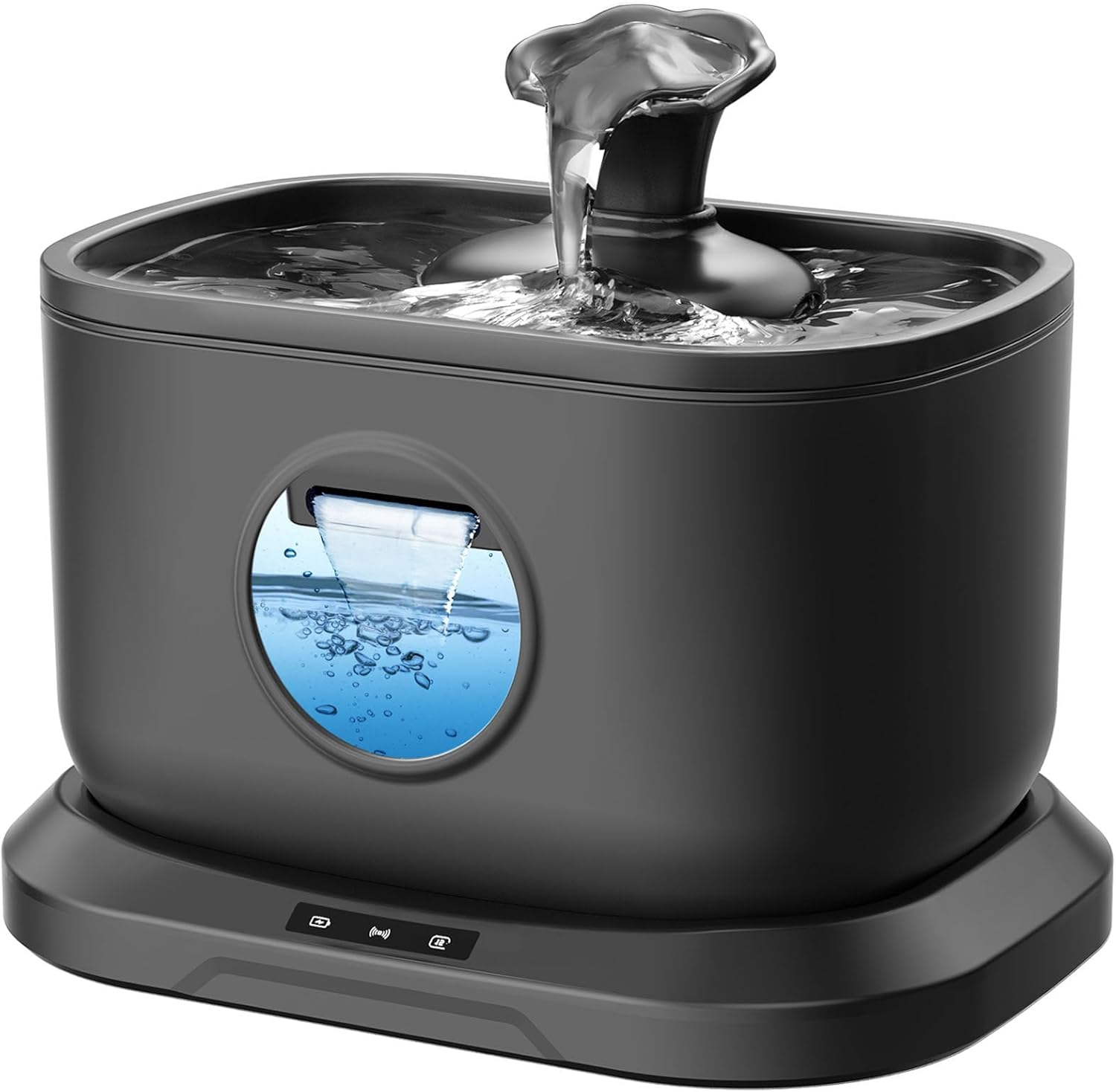 Wireless Cat Water Fountain + 4X 7-Layer Filters, Radar Sensor, Auto Shut-Off, 2.5L/84Oz Battery Operated Cat Water Fountains Cordless with Docking, Pet Water Dispenser for Cats Indoor Outdoor image number 2