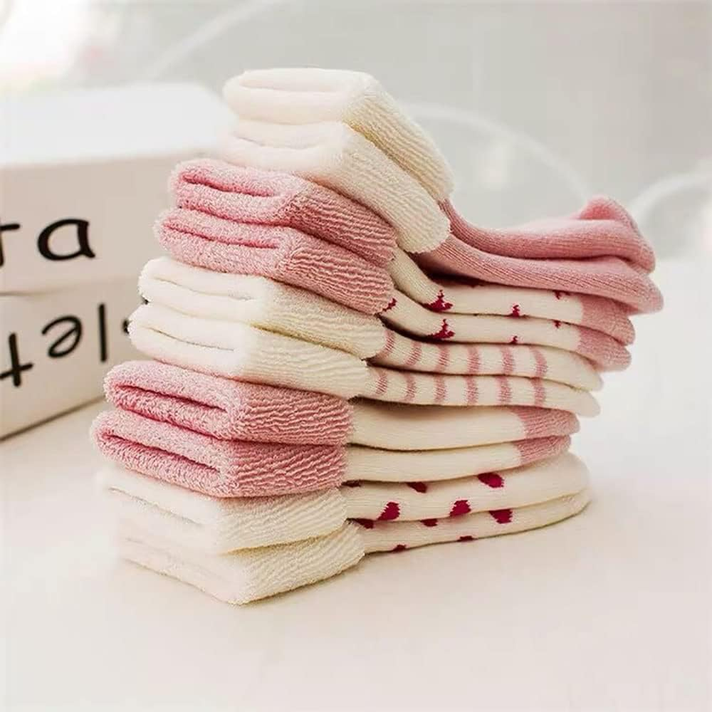 Fedmois Pack of 5 Baby Winter Socks Thick Thermal Socks Cotton Lined