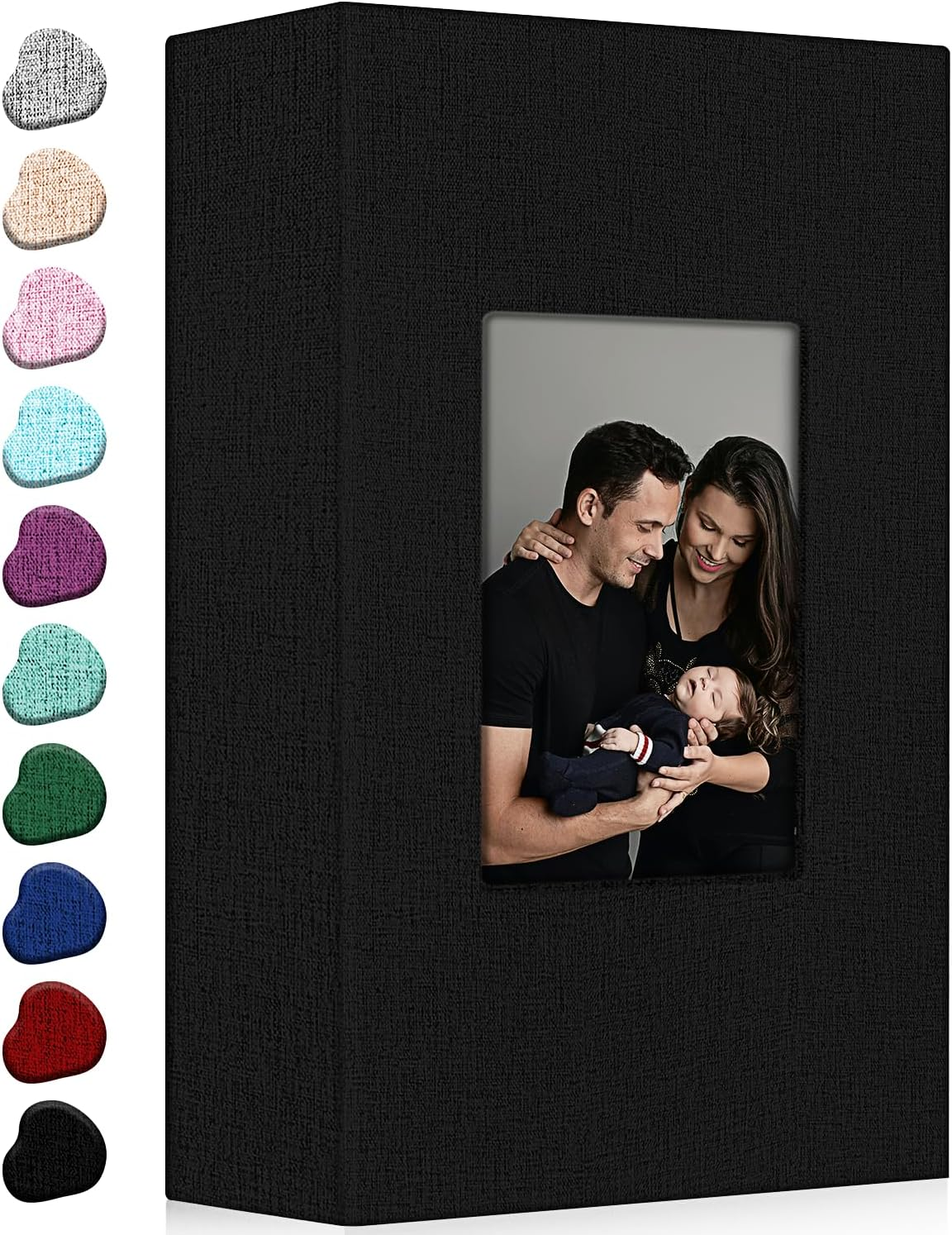 Ejblfe Photo Album 4X6,Linen Cover Slide-In Photo Album Book Can Holds 100 4X6 Photos with 50 Black Sheets for Family,Wedding,Baby and Holiday Pictures (Gray)