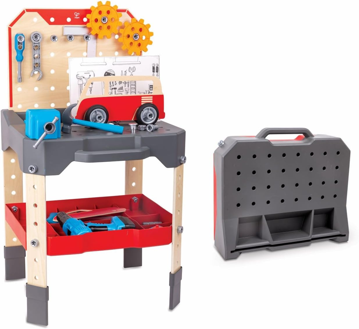 Hape Vehicle Service & Repair Shop Tools Workbench Kids/Toddler Pretend Toy 3+ image number 5