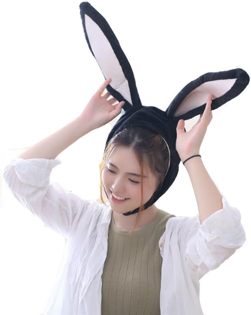Plush Fun Bunny Ears Hood Women Costume Hats Christmas Gift Warm Soft and Cozy