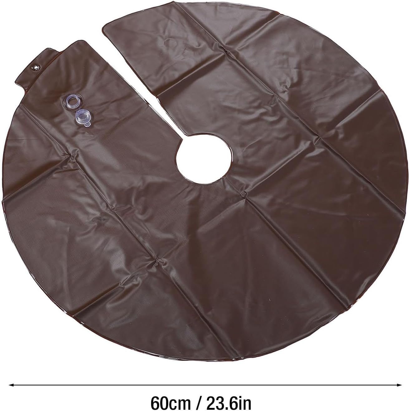 10 Gallon Tree Watering Rings, Slow Release Tree Watering Bag 23.6Inch PVC Drip Irrigation Water Pouch round Watering Bags Automatic Drip System for Planting Gardening Trees - Coffee image number 2