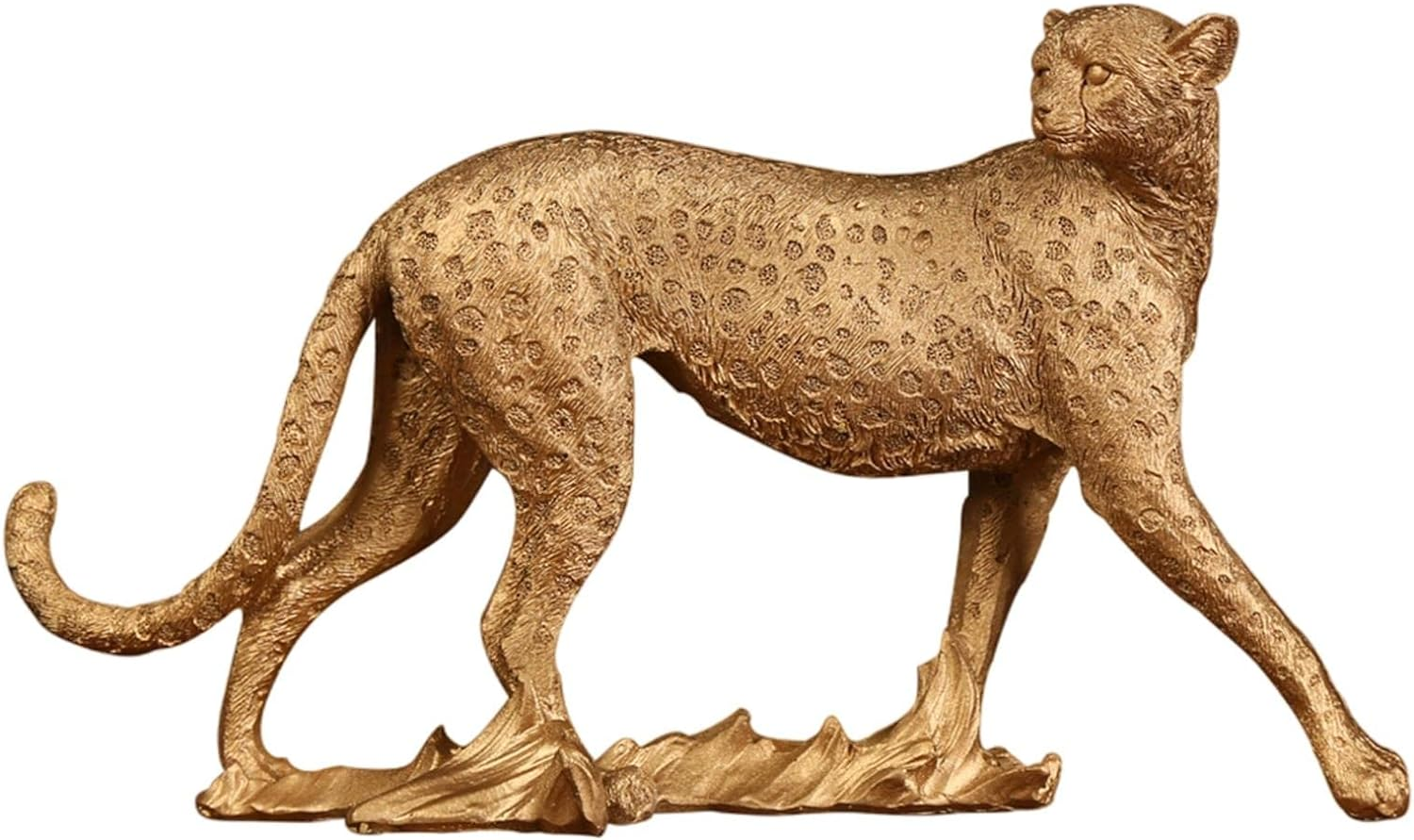 Fenteer Retro Cheetah Statue Figurine Panther Leopard Sculpture Table Desktop Decoration, the Solid Base Is Stable, the Stability Is Leopard image number 4