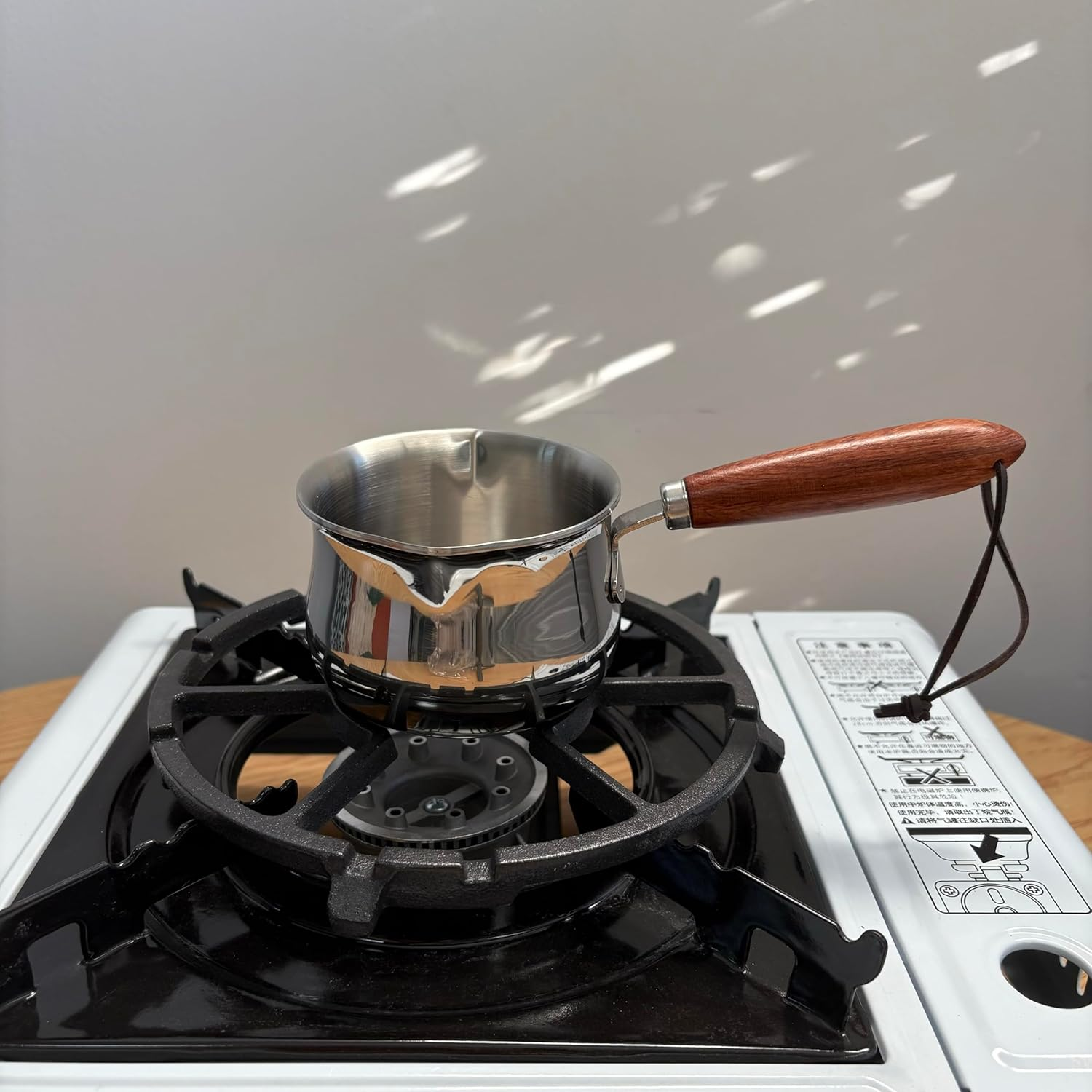 IMEEA Mini Saucepan Milk and Butter Warmer - 8.5Oz/250Ml Tri-Ply Stainless Steel with Wood Handle for Small Portions image number 6