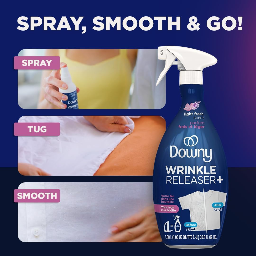 Downy Wrinkleguard Wrinkle Releaser Fabric Spray, Fresh, 2 Count, 9.7 Fl Oz Each image number 2
