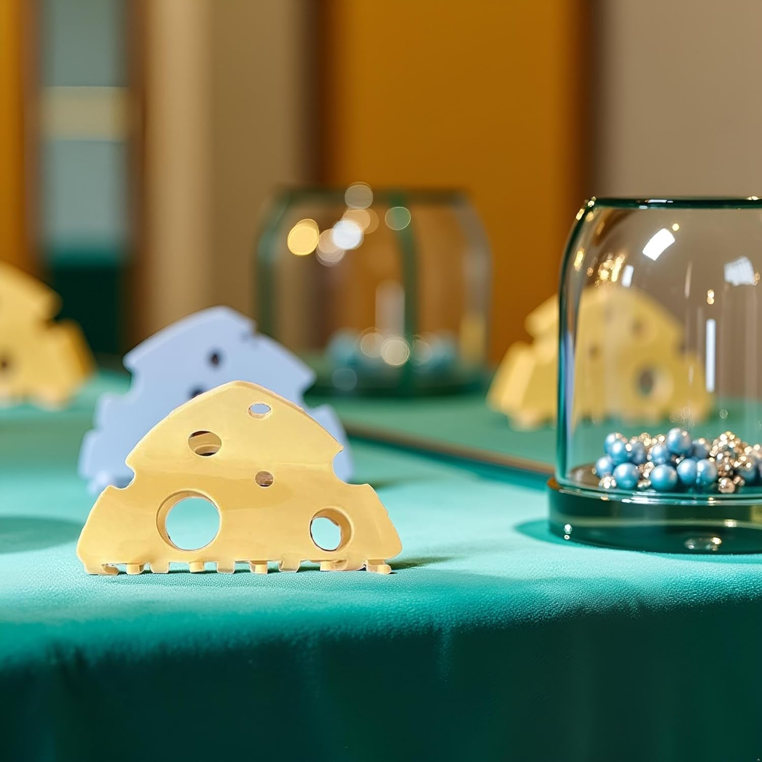 Yellow Hair Clip Headdress Hollow Shark Clip Cute Cheese Acetate Hair Claw Party for Beauty Fashion Hair Styling Accessories image number 3