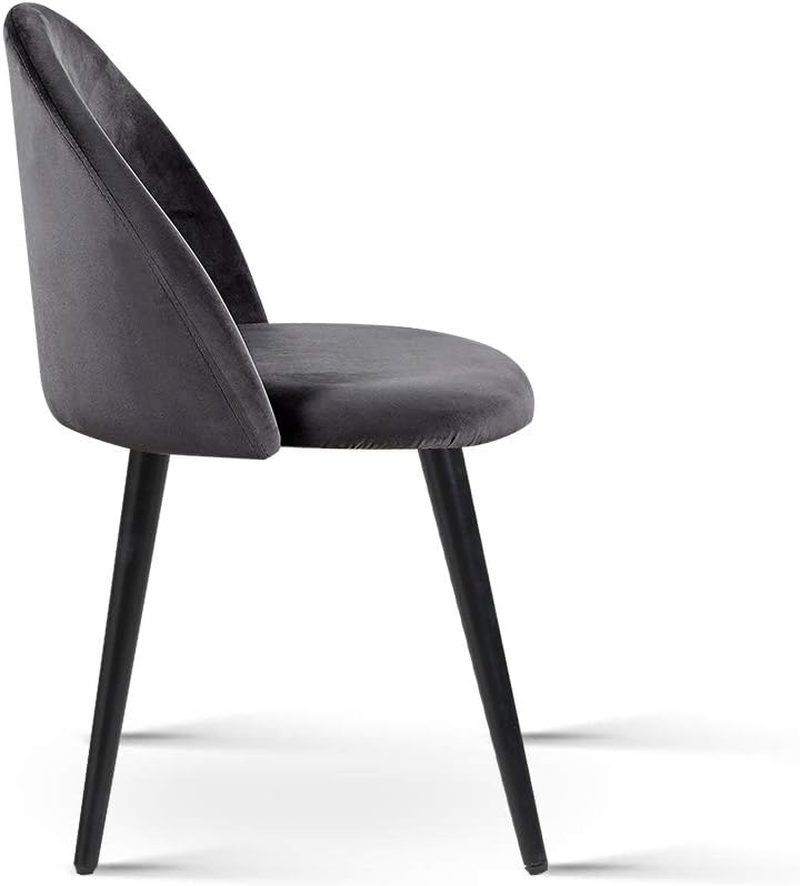 Artiss Fabric Dining Chairs Set of 2, Kitchen Chairs with Metal Legs, Upholstered Nursing Seats Reading Seating, Home Furniture for Living Room Bedroom Cafe Office, in 42Cm Seat Height image number 2