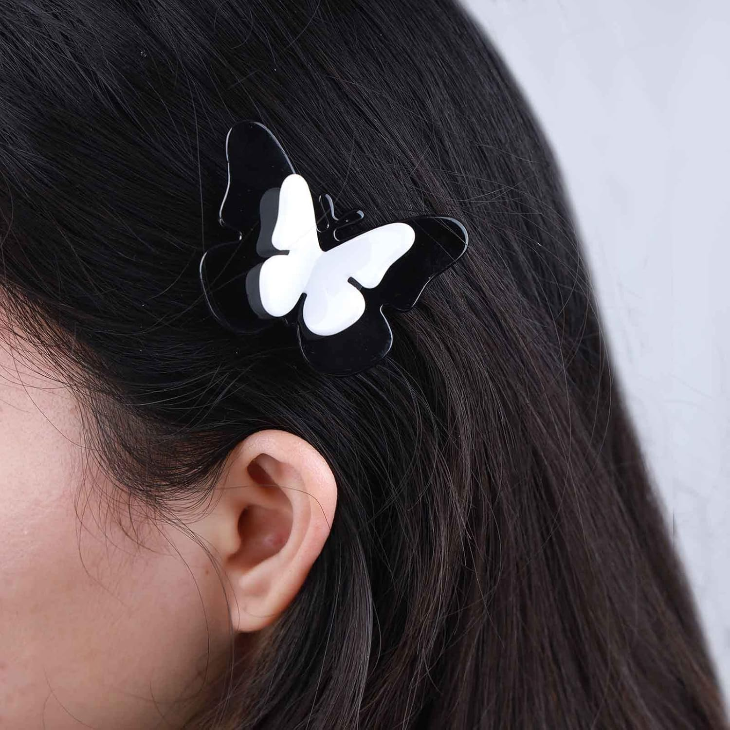 Yheakne Vintage Black Butterfly Hair Clip 3D Butterfly Hair Clip Clip Black Side Clip Barrette Elegant Headpiece Decorative Hair Accessories for Women and Girls image number 5