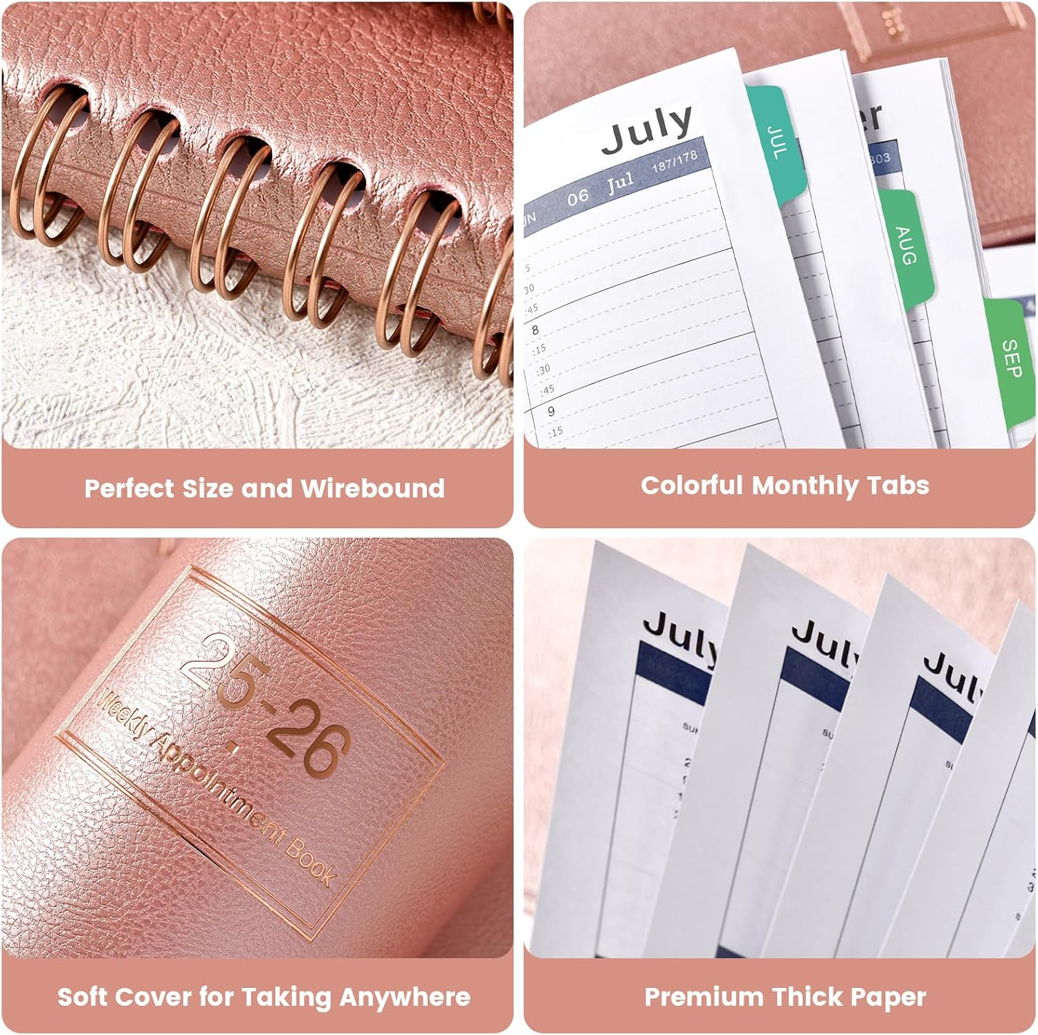 Artfan 2025-2026 Weekly Appointment Book/Planner, 9" X 11", 8" X 10", Daily/Hourly Planner image number 5