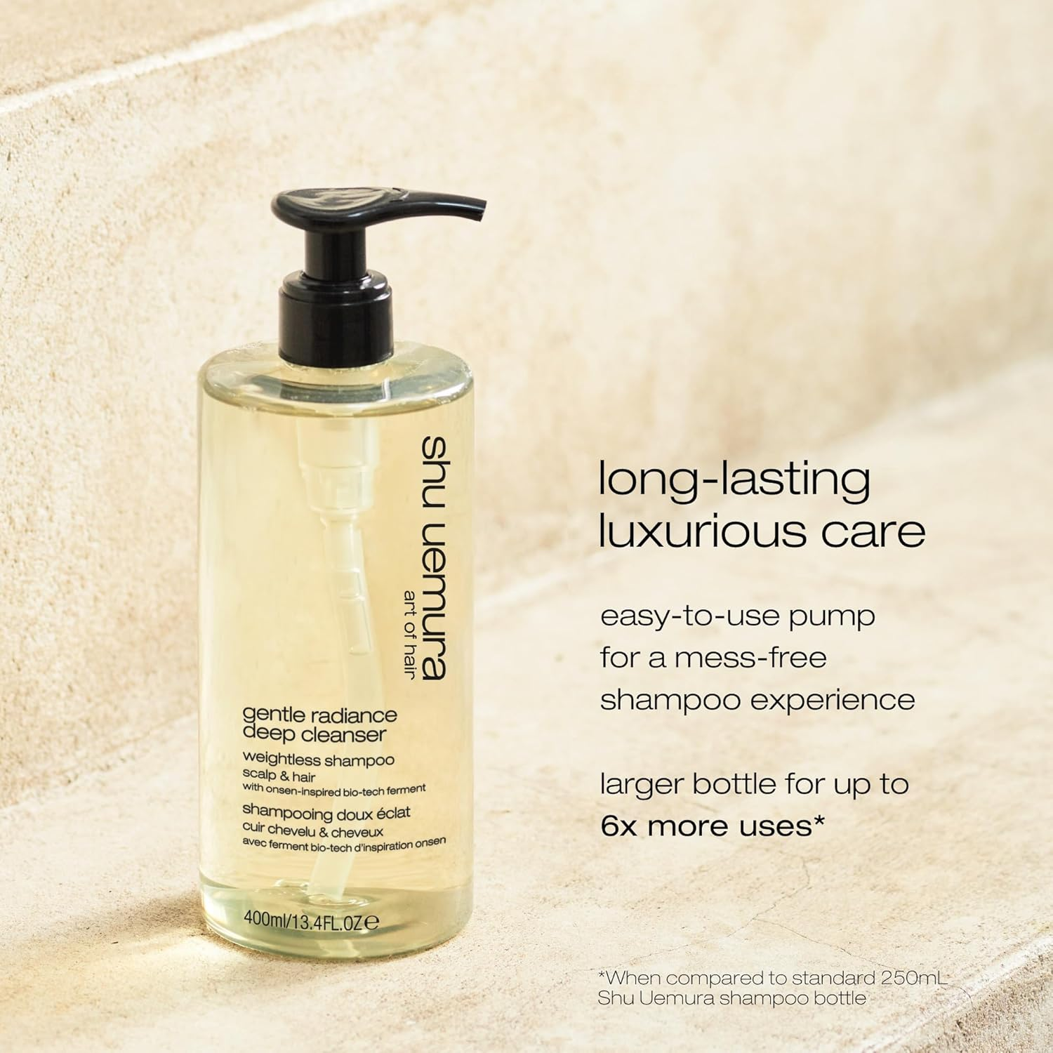 Shu Uemura, Gentle Radiance Weightless Shampoo Deep Cleanser, All Hair Types, Enriched with Onsen-Inspired Bio-Tech Ferments, Cleanses & Balances Scalp and Hair, 400 Ml image number 1