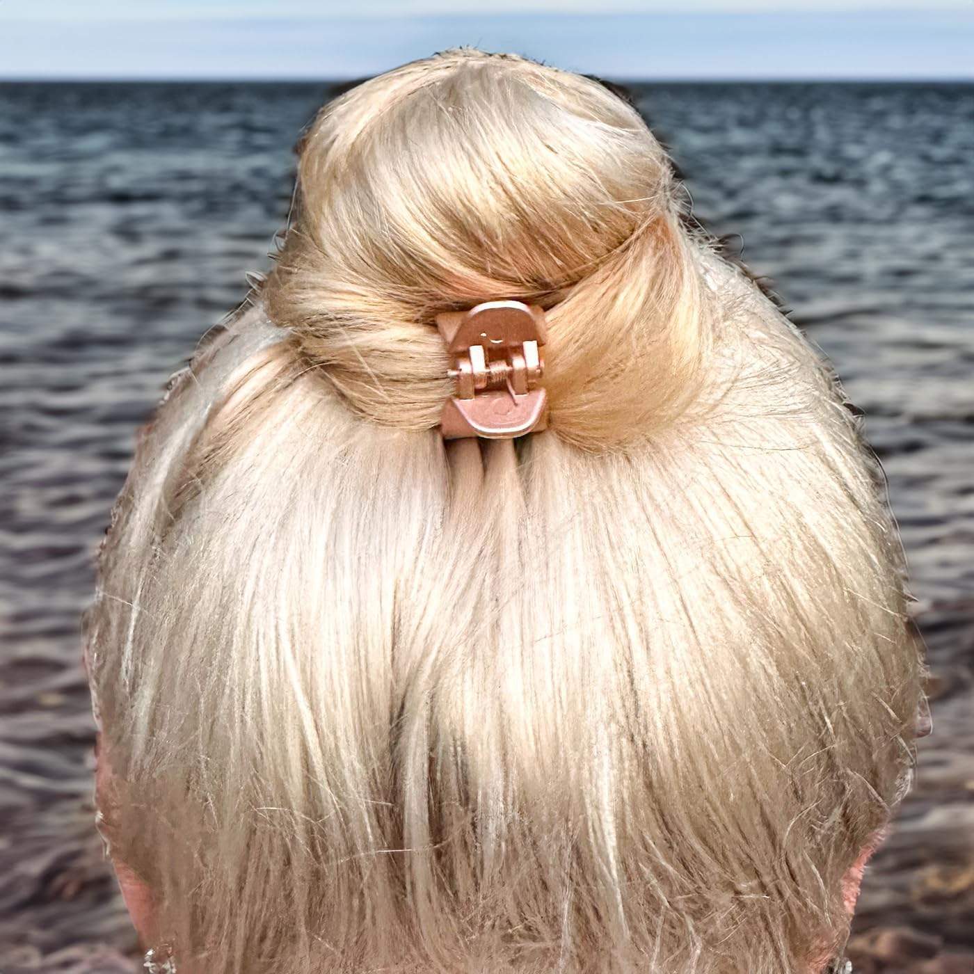 Haarallerliebst Hair Clips for Blonde Hair (Pack of 12 | Rose Gold | 2 Cm) with Box for Storage image number 5