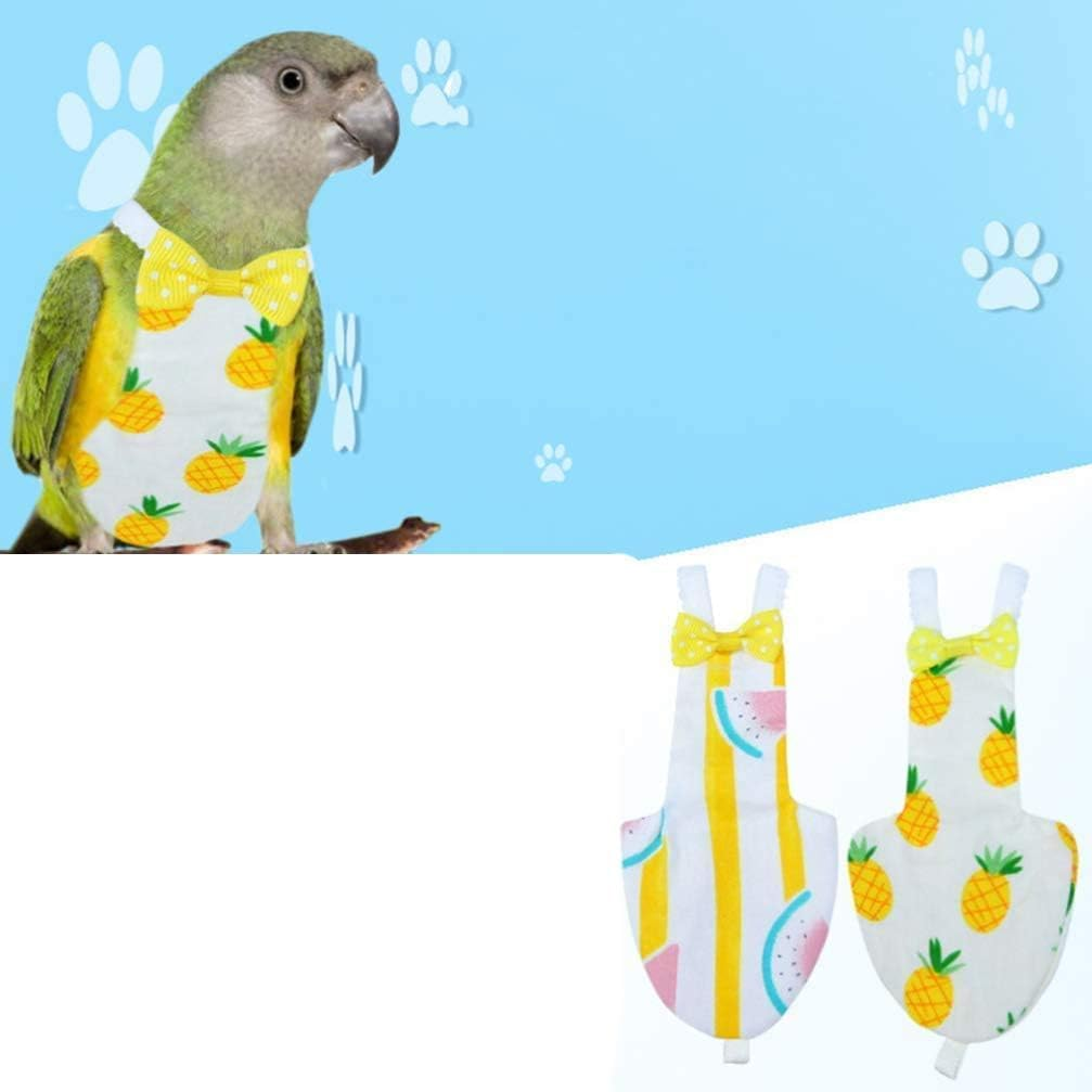 Parrot Nappy with Waterproof Inner Layer, 2Pcs Bird Diaper Parrot Nappies Clothes Flight Suit Dress, Washable Reusable Parrots Nappy with Waterproof