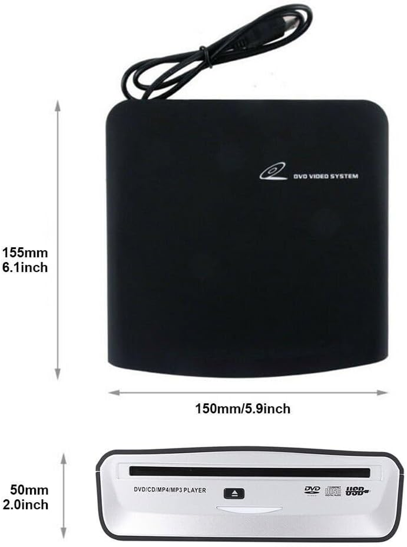 USB External Car Universal Connection Portable CD Player for Car Android Navigation/Tv/Laptops Desktops with USB Port Plug and Play (Android Version 4.4 and Above) image number 2