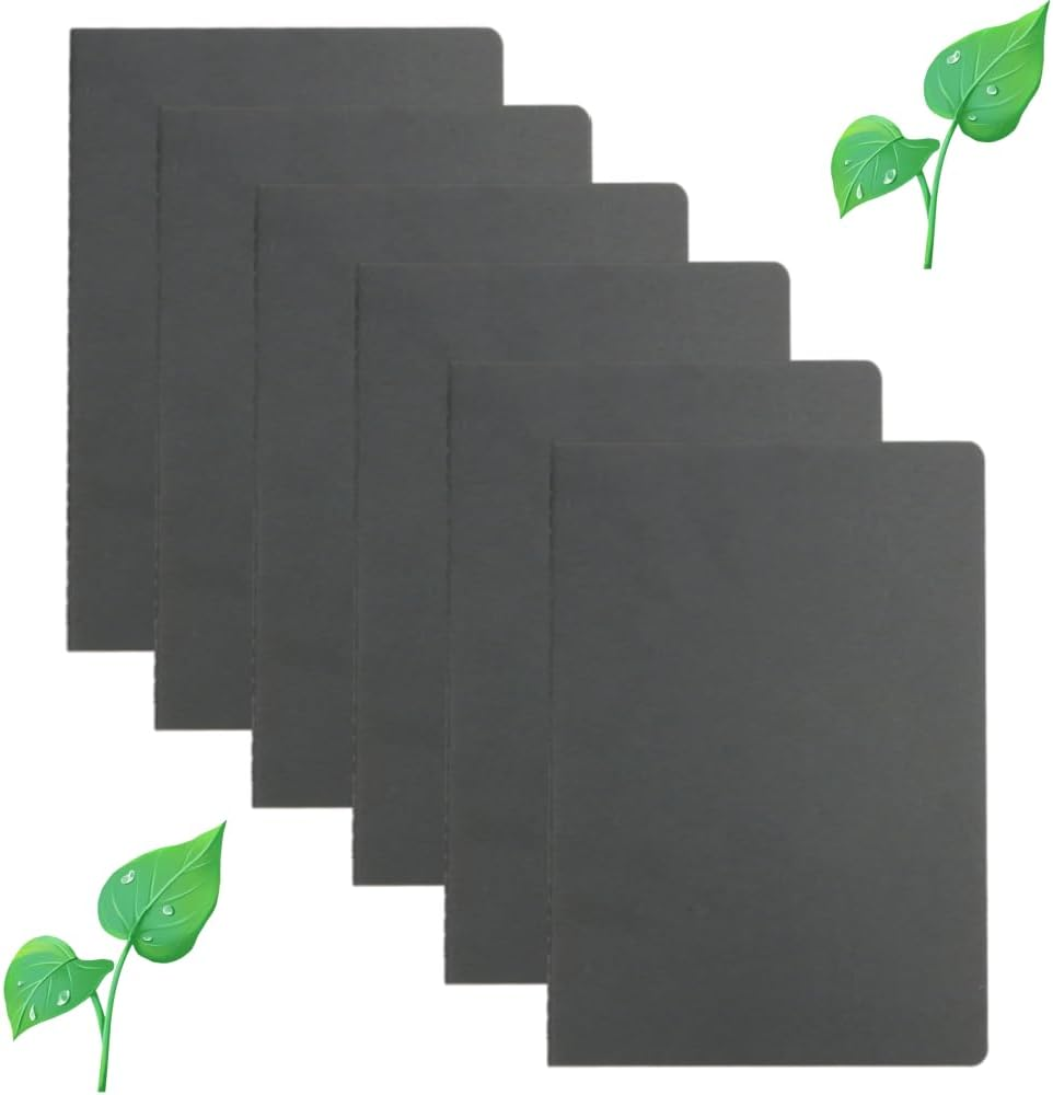 6 Pack Pocket Notebook, Ai-Oumleef Journal Notebook,Softcover Mini Notebooks14 X 10Cm Notebook Small Memo Notepad for Men Women Traveler Author, 30 Sheets,60 Lined Pages(Blank, Black)