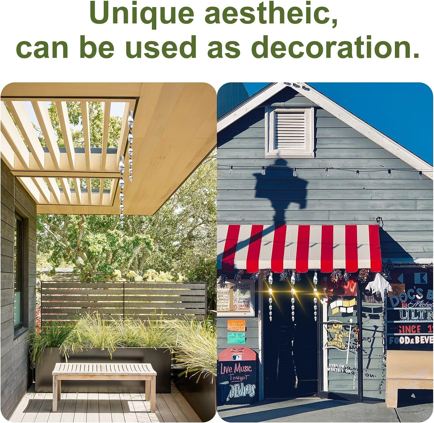 OFFO Bird Deterrent Scarer Rods, 30Cm (11.5 Inches) Reflective Device Outdoor to Keep Pigeon and Woodpecker Away from Garden or Yard, 15 Pcs, Silver image number 3