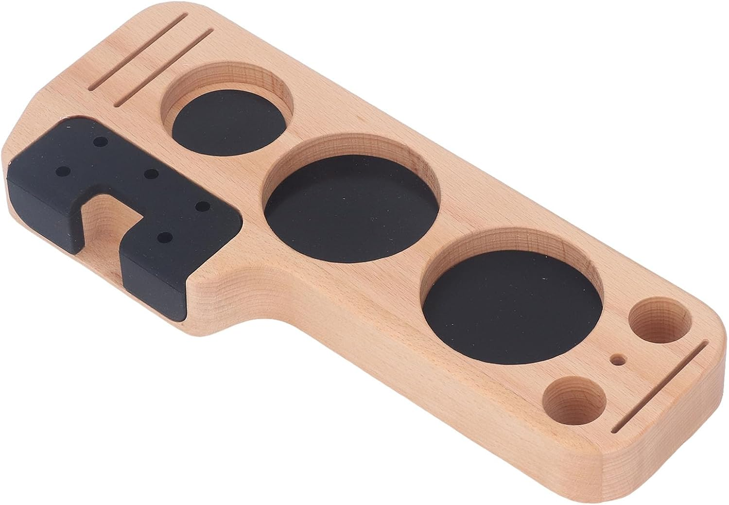 Espresso Tamping Station, Wooden Coffee Tamper Holder Station, Wooden Coffee Tamper Station Base with Space Saving, anti Slip Bottom, Wooden Coffee Tamper Stand for Countertop image number 6