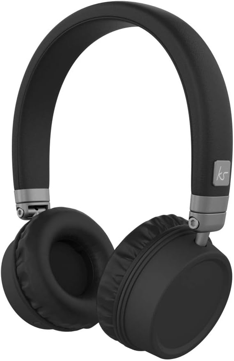 Kitsound Harlem Wireless Bluetooth On-Ear Headphones with Mic - Black