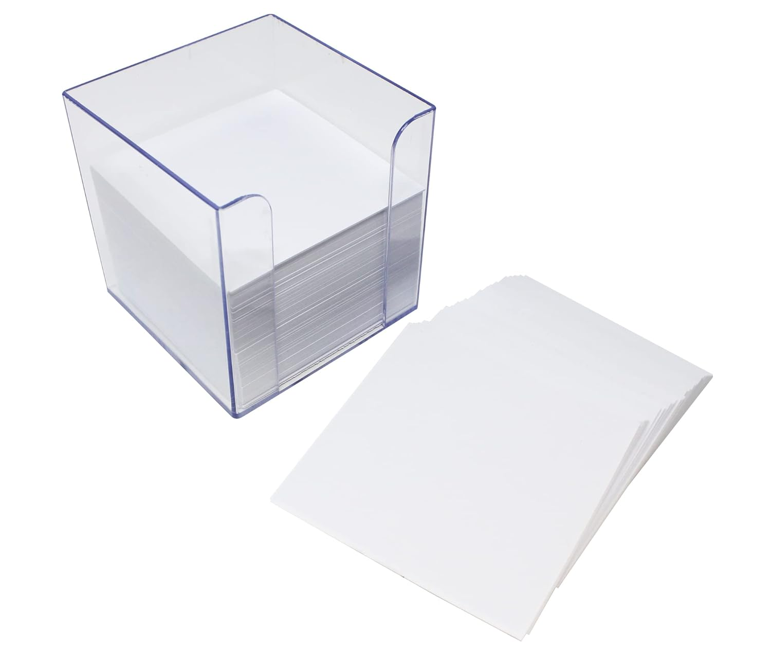 Bright Ideas Note Block Clear Box Sheet Size: 9Cm X 9Cm, Pack of 700 Sheets. 80Gsm White. Ideal Memo Block and Note Block Refill. Small Writing Paper for Message Pad for School or Home Office. BI2390. image number 2