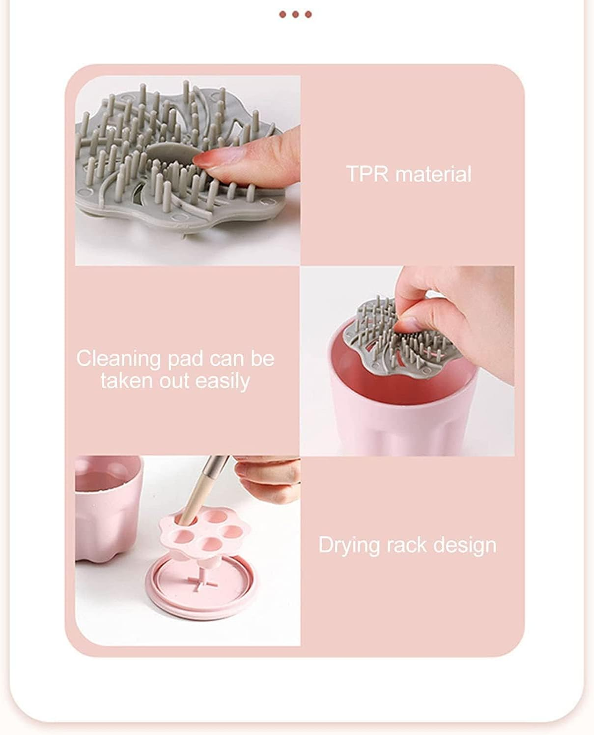 Dannisly Makeup Brush Cleaner Mat with Brush Storage Holder image number 1