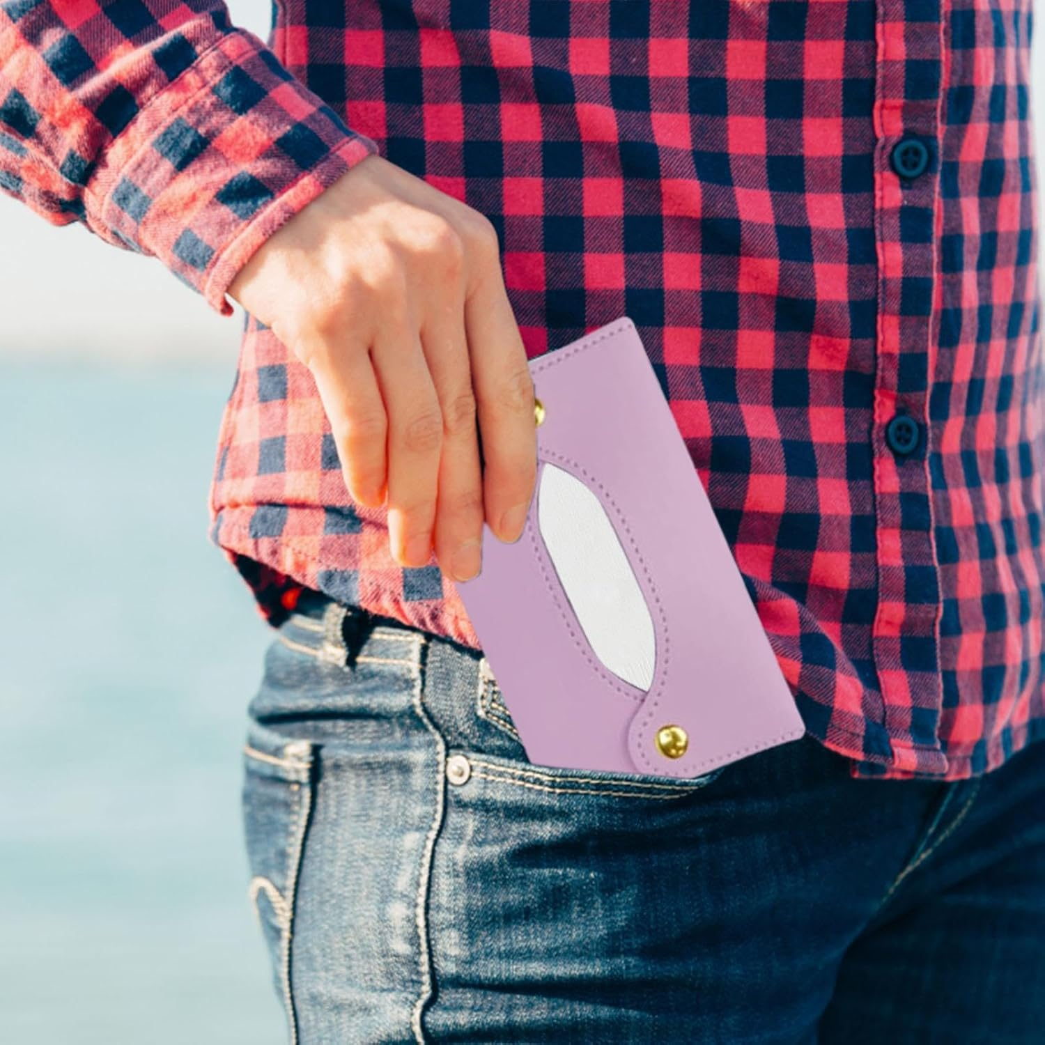 Travel Tissue Pocket Holder Bag - Pocket Tissue Holder | Travel Pouch Wipe | Pocket Paper Towel Cover | Napkin Bag Organizer| Paper Towel Pu Leather Case | Paper Box Bag | Wipe Storage Bag image number 5