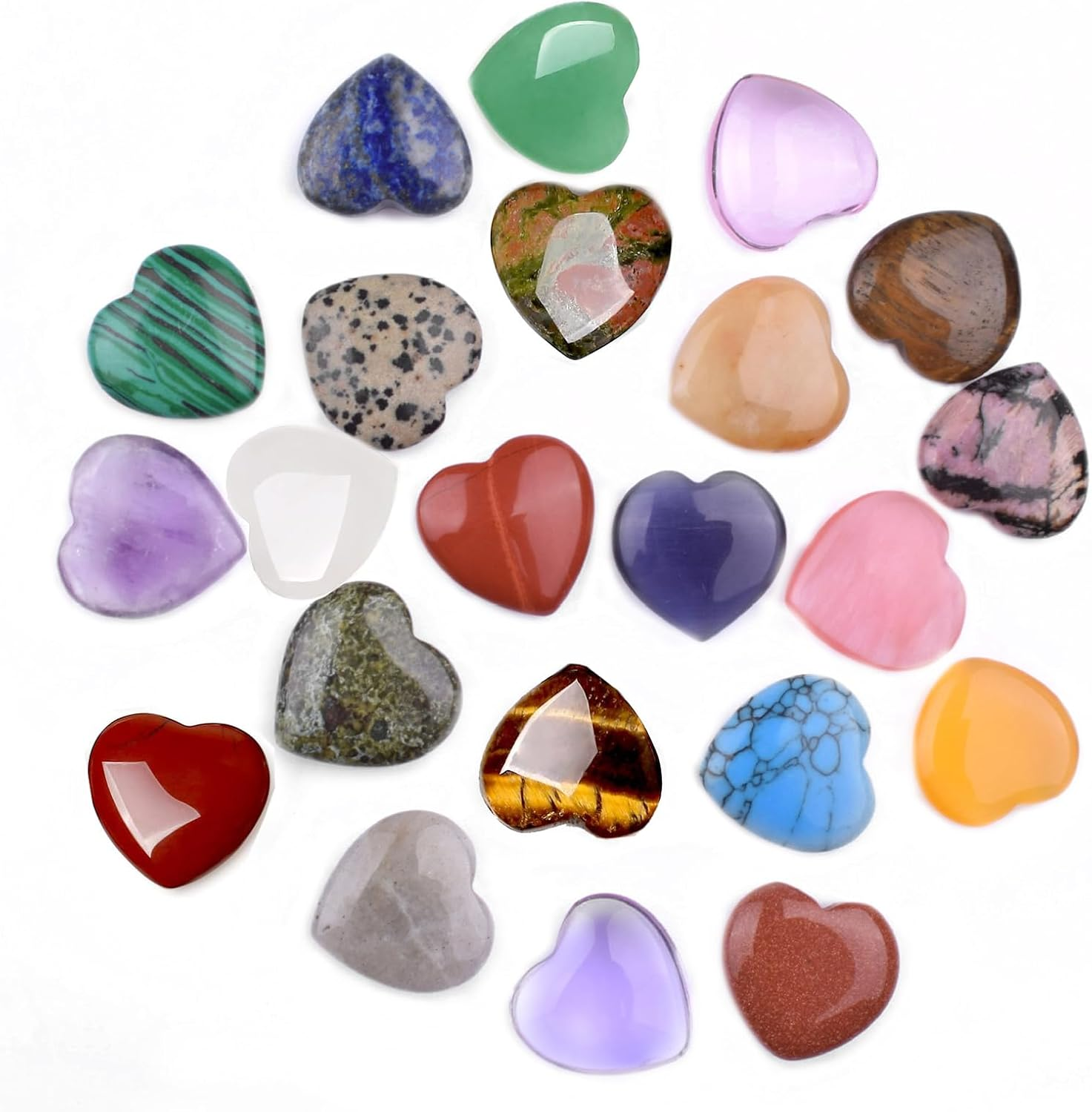 15 Pcs Heart Stones, 2 CM/0.8 in Heart-Shaped Healing Crystals for Meditation, Yoga, Anxiety Relief, Home Decoration, Bulk Pocket Love Stones for Mothers Day and Valentines Day Gift image number 5