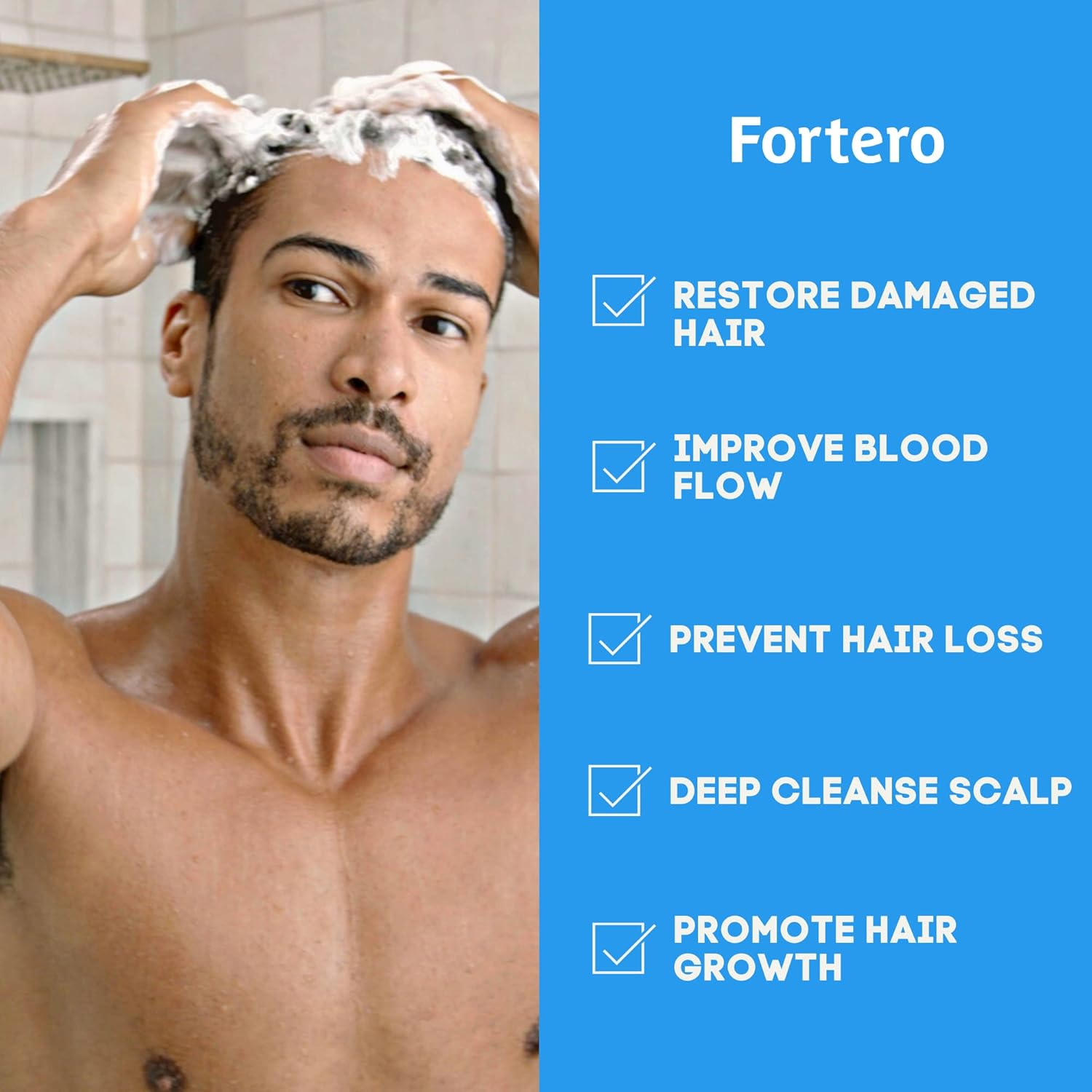 Fortero Hair Growth Conditioner - Hair Thickening Products for Women & Men &ndash; Hydrate Hair and Scalp, Promote Hair Growth - Sulfate Free, for All Hair Types (3 Pack)