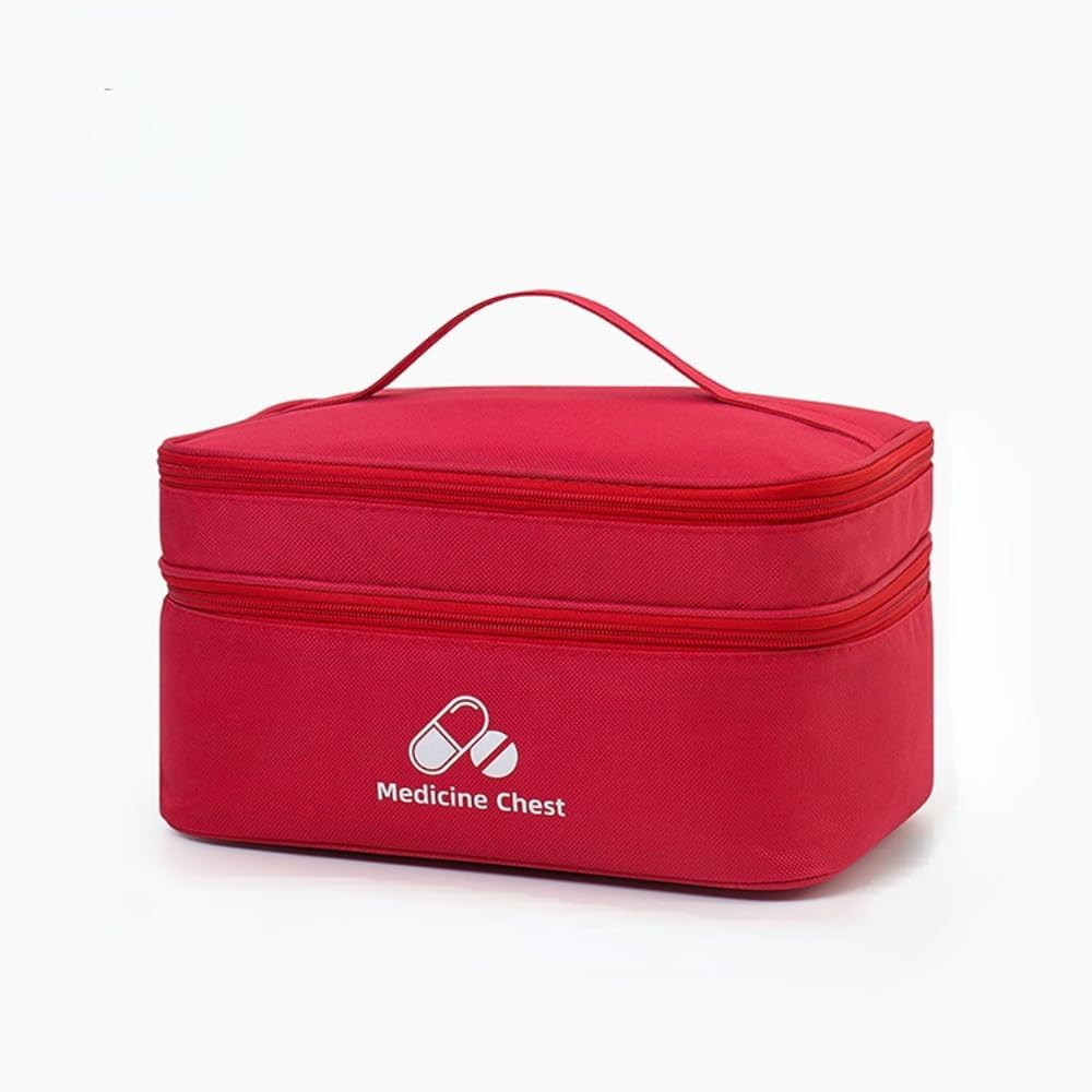 Frafuo Double-Layer Empty Travel First Aid Kit for Car-Large First Aid Kit Bag for College Dorm Student-Travel First Aid Bag for Home-Portable Camping Medical Supplies Organizer Bag for Businesses（Empty Bag） image number 3