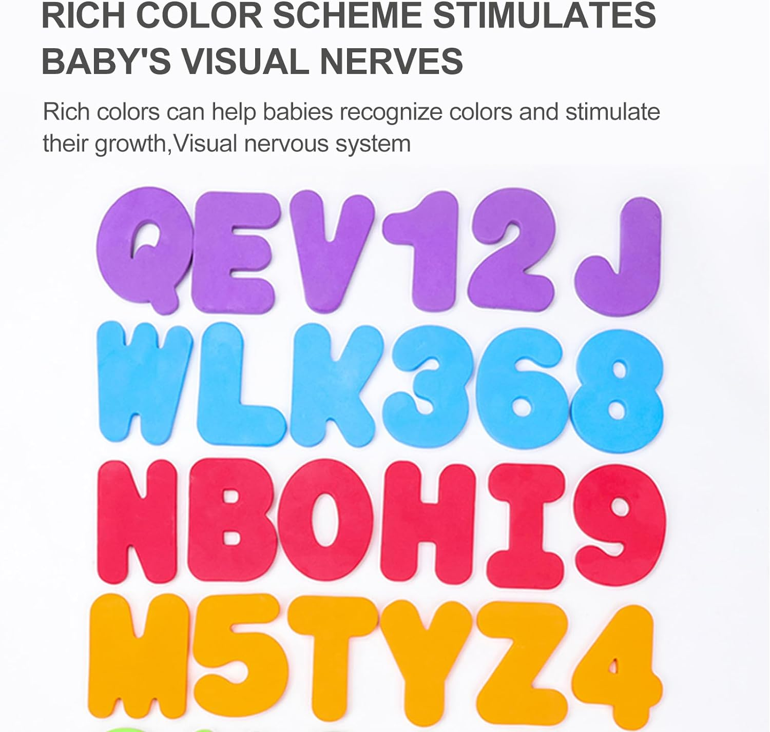 36Pcs/Set Bath Toy,Floating Alphanumeric Letters Puzzle Soft Numbers Bathroom Sticker image number 4