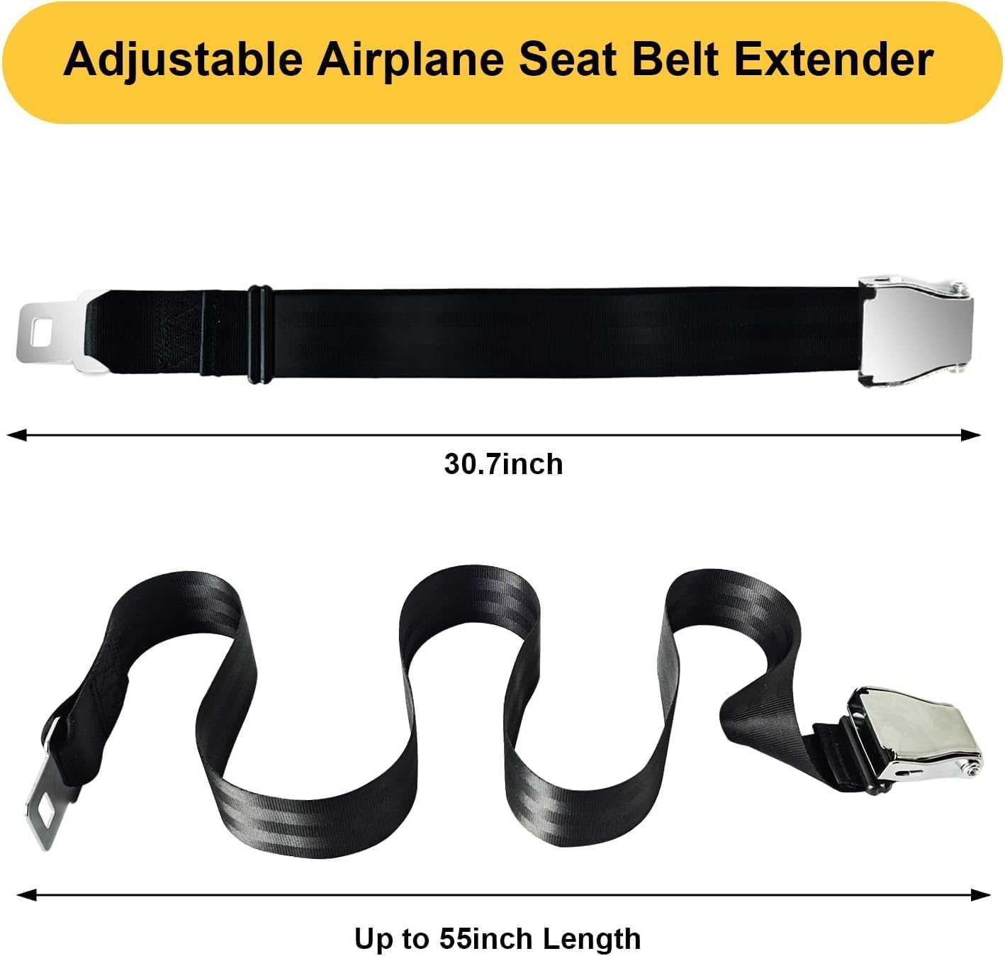 Airplane Seat Belt Extender,Plane Travel Essentials for Pregnant Fat Large Waist Women Men,130Cm Adjustable Seat Belt Extender for Airplane,Safety Aircraft Belt Accessories image number 4