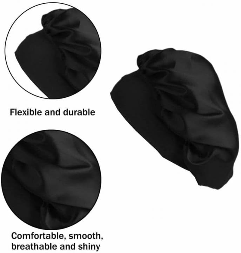 Sleeping Bonnet Silk Satin Cap for Women - Soft, Breathable, Elastic Night Hat for Hair Care and Protection, Suitable for Hair Rollers, Overnight Treatments image number 4