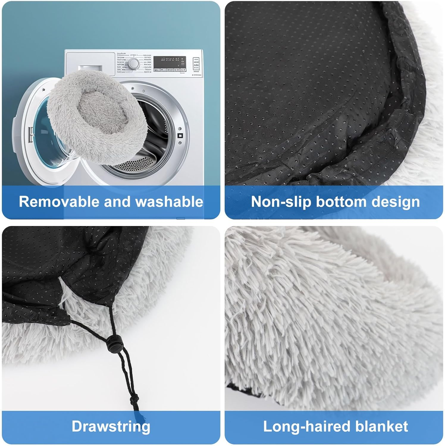 Henglisam 16'' Cat Desk Bed, 360&deg; Rotating & Height Adjustable Cat Hammock Bed, Cozy Soft Plush Pet Cushion for Office Desks and Game Tables image number 1