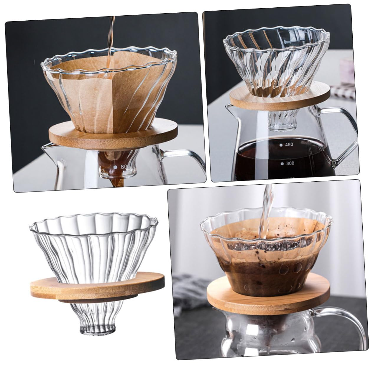 Jojofuny Coffee Pot Funnel Stripe Cup Design Reusable for Drip Coffee for Coffee Accessories and Tea Slag Filtration image number 5
