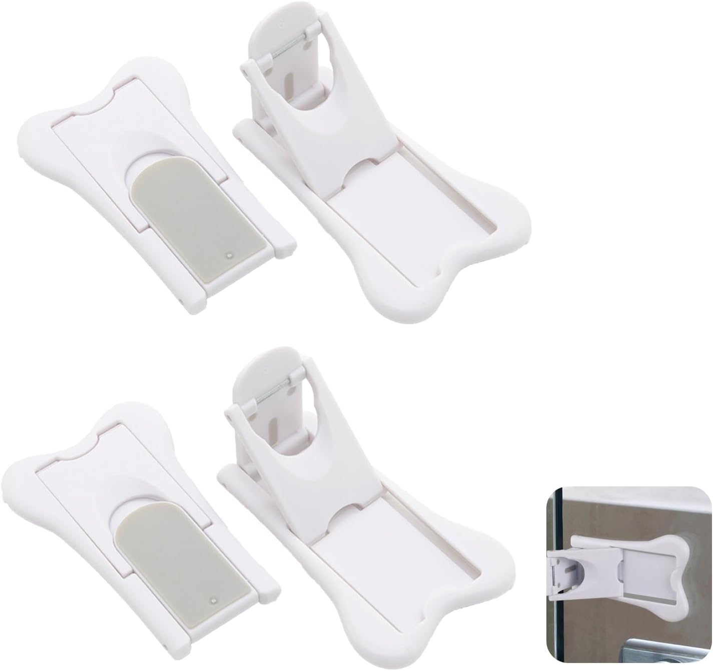 4PCS Baby Safety Locks for Sliding Doors, Windows, Cabinets & Closets, Easy Installation, Adhesive, Versatile Design, Damage-Free Removal, Childproofing Solution for Home image number 2